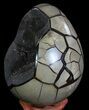 Septarian Dragon Egg Geode - Black Crystals #60360-2